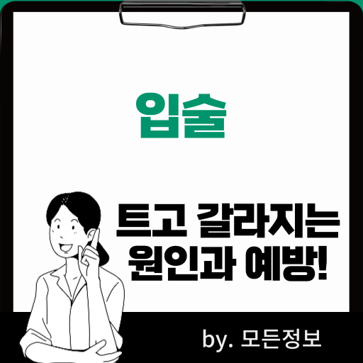 입술 트고 갈라지는 원인, 예방, 관리 방법